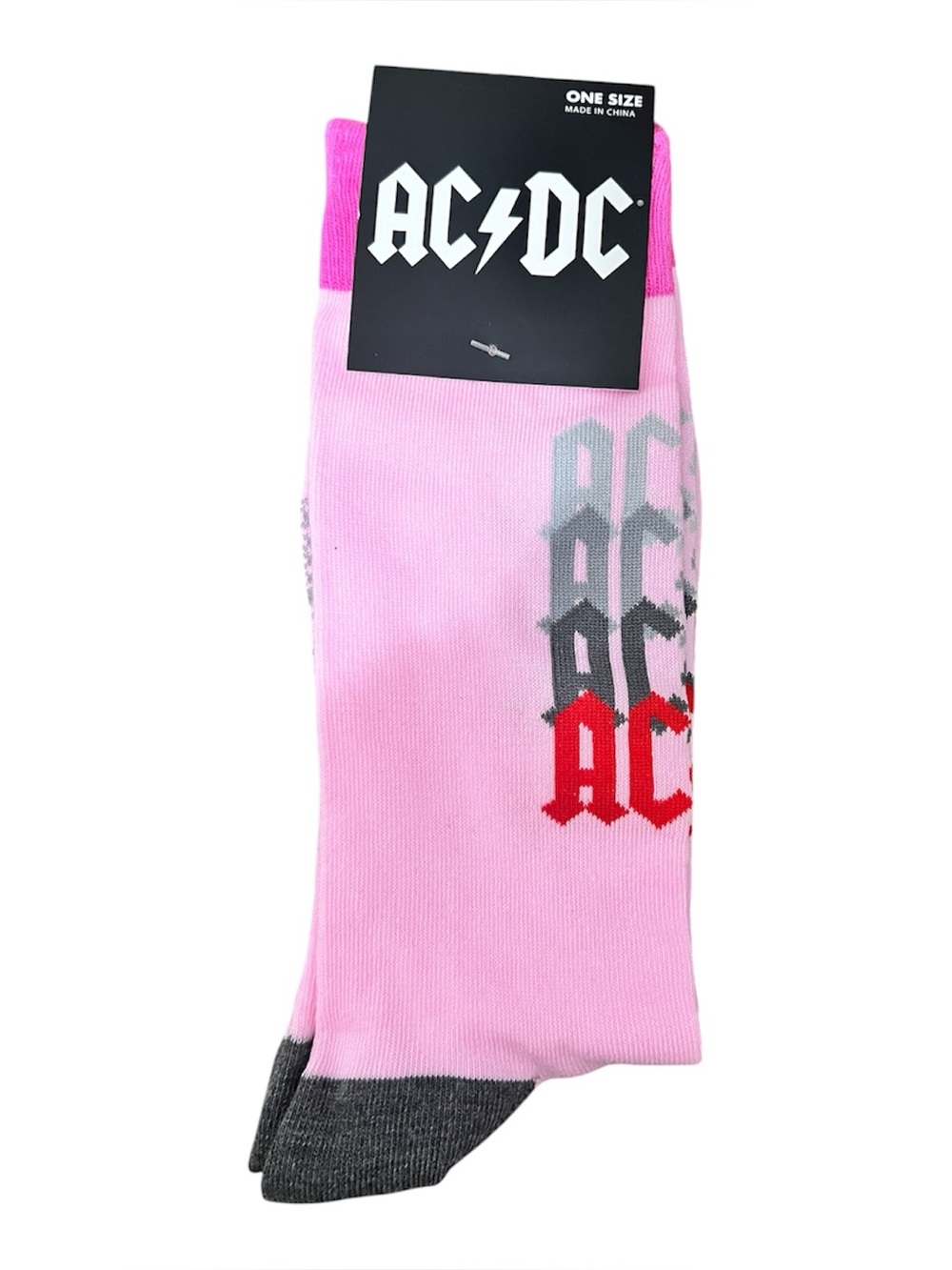 AC⚡️DC  Pink Crew Socks
